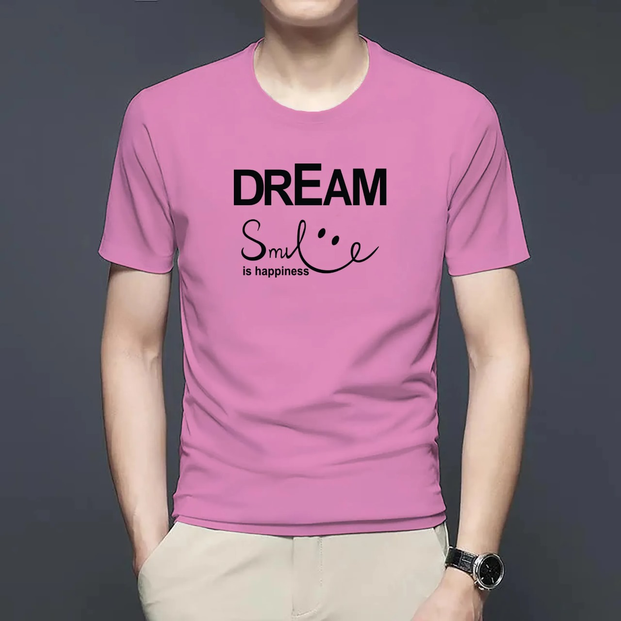 Dream smile Half Sleeve T-Shirt For Men